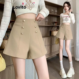 Lovito Quần short dây có cấu trúc nút trơn thông thường dành cho nữ LNE50336