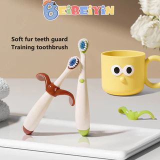 BEIBEIYIN Soft-bristle, easy-grip leaf toothbrush for infants and young children aged 1-6 years old