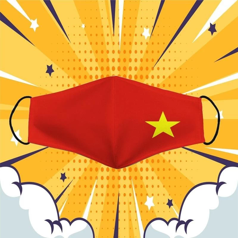 Khẩu Trang Cờ Việt Nam Cờ Đỏ Sao Vàng Đẹp Đeo Thoải Mái Hội Nhóm Sự Kiện Đeo Đều Được