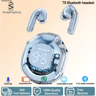 Tai nghe không dây T8 Pro hifi tws touch stereo nhiều màu trong suốt dây buộc / điều khiển cảm ứng