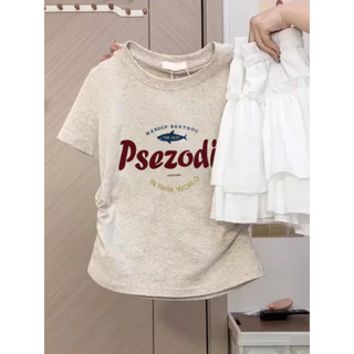 【100% cotton 】Áo baby tee Áo Thun ôm body Áo y2k Slim-fit Fit Vai Trước Thiết Kế Thời Trang In Hình Tay Ngắn T