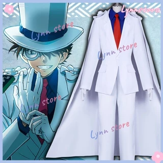 Detective CONAN Anime Trang Phục Hóa Trang Kuroba Kaito Cosplay Trắng Đồng Phục Phù Hợp Với Cosplay Ma Thuật Kaito Trang Phục Người Lớn / Trẻ Em Kích Thước