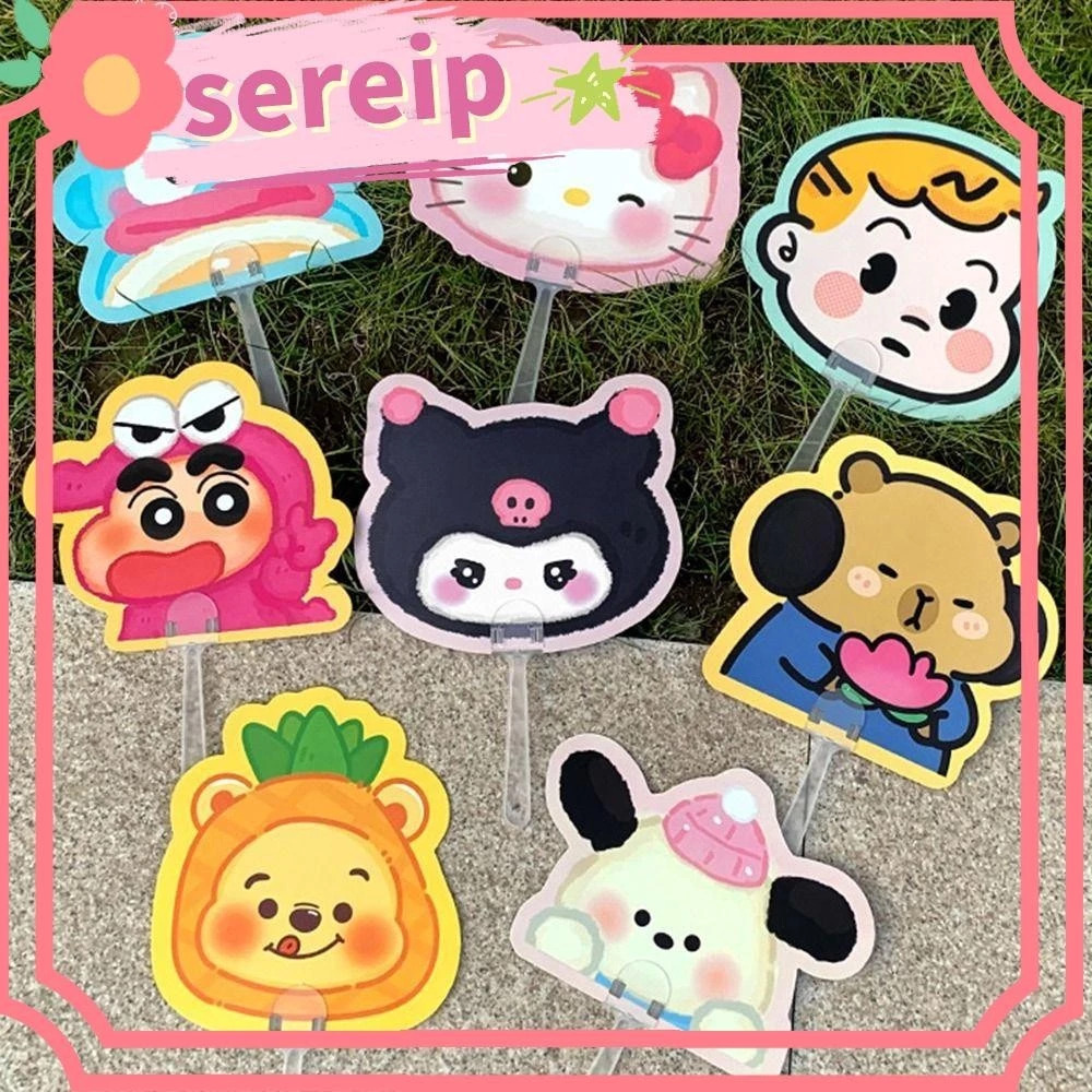 Quạt cầm tay SEREIP, Quạt cầm tay hoạt hình bằng nhựa, Quạt Mini sáng tạo Loopy Beaver / Sanrio Creative cho mùa hè