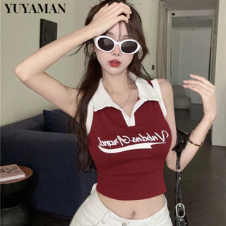 YUYAMAN Áo 2 dây áo ba lỗ Thời trang hàn quốc phong cách Fashion thanh lịch trendy WBX245110H 22Z240526