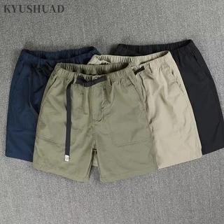 Kyushuad Quần Short Nam Mỹ Retro Xu Hướng Rời Thẳng Quần Short Thường Ngày