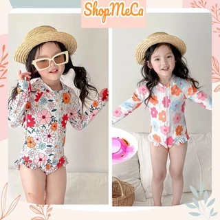 Bikini đồ bơi liên mảnh TM581A ## hoạ tiết hoa cho bé gái