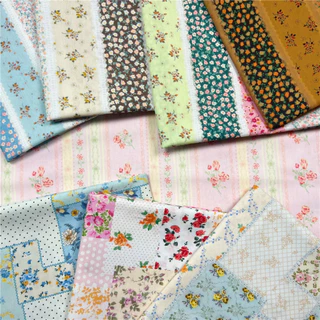 145cm Rộng Retro Sọc Hoa cotton poplin Vải Vintage Hoa Vải handmade DIY Mùa Hè Váy Và Áo Sơ Mi Chất Liệu