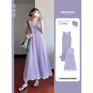 Qihao Váy Nữ Mùa Hè 2024 Phong Cách Mới Đi Biển Kỳ Nghỉ Bãi Biển Áo Hai Mảnh Đầm Mùa Hè Phù Hợp Với Một Bộ☁428