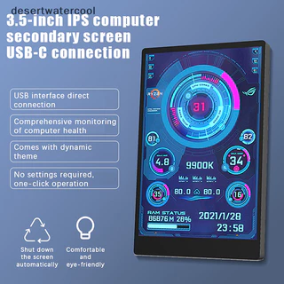 Devn Mới 3.5 Inch IPS TYPE-C Màn Hình Thứ Cấp Máy Tính CPU GPU RAM HDD MonitorUSB Màn Hình Hiển Thị Cho Tự Do AIDA64 Martijn