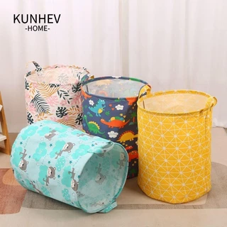 KUNHEV Giặt, Túi Đựng Đồ Thẳng Cotton Đa Năng, Bền Đẹp 42L In Hình Động Vật Có Thể Gập Lại Giặt Hamper Phòng Ngủ Phòng Tắm