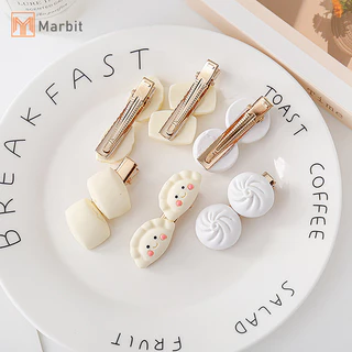 Marbit Food bun Bánh Bao Hấp Bánh Nướng Tóc Cho Nữ Cô Gái Hàn Quốc Nhỏ Bên BB Kẹp Tóc Dễ Thương Ngọt Ngào Mũ Phụ Kiện Tóc Mới