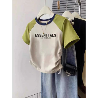 Áo baby tee Ao thun trơn form ôm babytee  Cotton Mùa Hè Phong Cách Mới Áo Thun Slim-fit Nếp Nhăn Màu Khóa Tay Ngắn