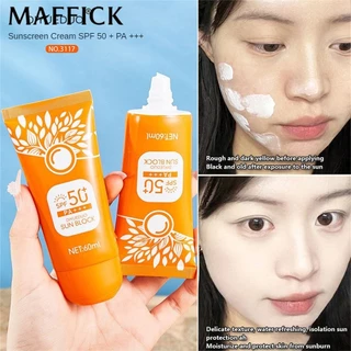 Kem chống nắng toàn thân Spf50+ Kem chống nắng làm mới không thấm nước cho da dầu Mọi loại da Không nhờn 【bluey】