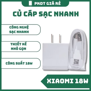 Củ, Cáp Sạc Nhanh Xiaomi 18W (BH Lỗi 1 Đổi 1)