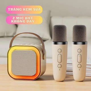 Loa Karaoke mini kèm 2 micro Loa bluetooth K12 Không Dây Thiết Kế Nhỏ Gọn Hát Cực Hay - LOA K12  Nghe Nhạc