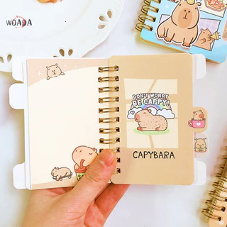 Woada Dễ Thương Capybara Notebook Hoạt Hình Động Vật Sổ Tay Học Sinh Sổ Tay PP Cuộn Sách Dành Cho Bé Gái Sinh Viên Văn Phòng Phẩm Tiếp Liệu VN