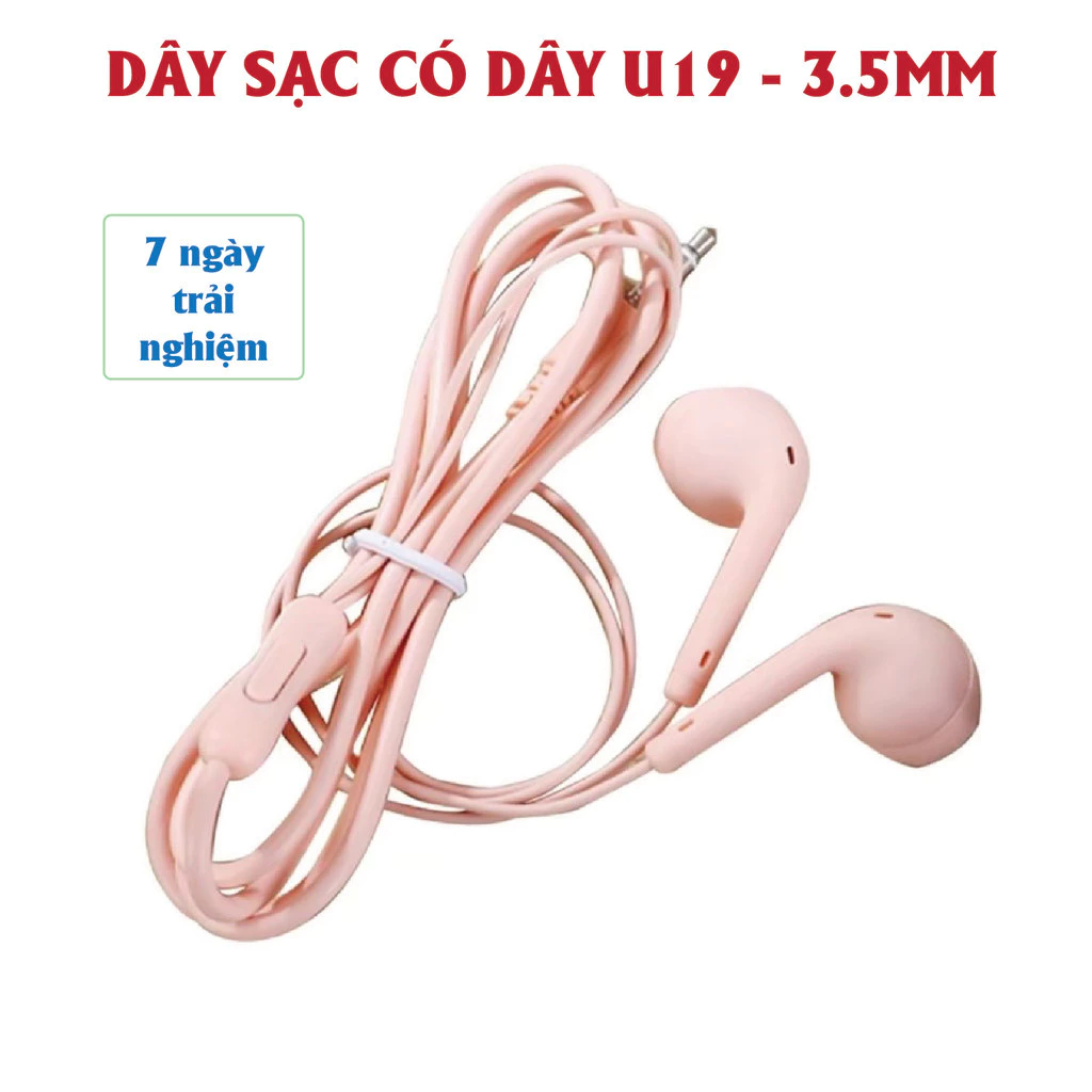 Tai nghe gaming/chơi game có dây nhét tai U19, pc jack 3.5mm. Chống ồn có mic