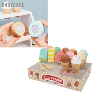 Babycare Đồ chơi làm kem bằng gỗ Quầy Playset Giáo dục Nhập vai tương tác Bộ đồ dành cho trẻ em