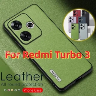 Ốp Lưng Cho Xiaomi Redmi Turbo 3 5G 2024 Turbo3 RedmiTurbo3 Cao Cấp Kết Cấu Da PU Vỏ Điện Thoại TPU Mềm Bảo Vệ Ống Kính Máy Ảnh Ốp Lưng Chống Sốc