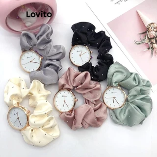 Lovito Đồng hồ đeo tay thạch anh đa năng kiểu dáng đơn giản giản dị có cảm giác sang trọng dành cho nữ LFA23408