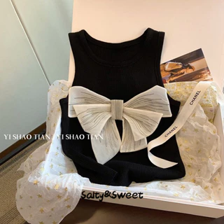 Salty&Sweet store Áo 2 dây áo ba lỗ Thời trang hàn quốc tráng lệ dramatic Fashion phong cách WCS2440TJW 17Z240424