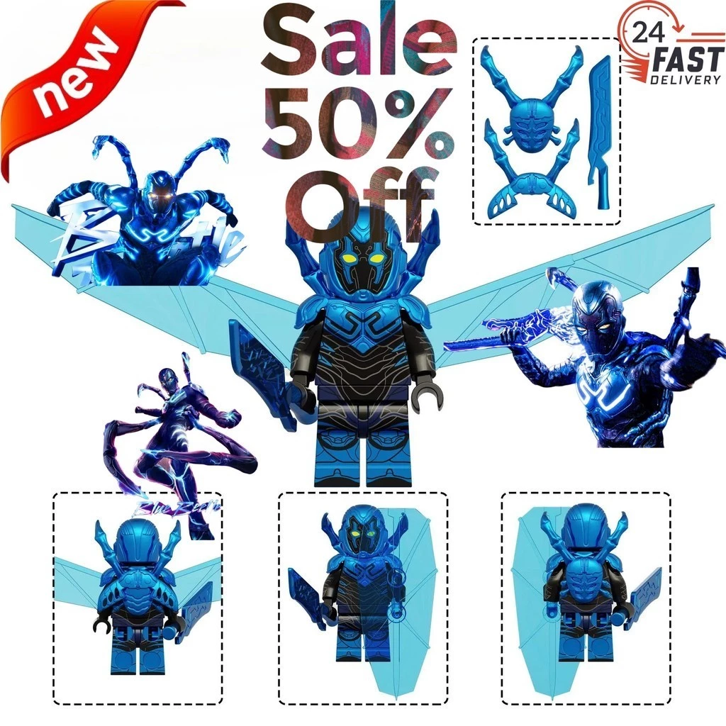 Tương thích với Lego Movie Marvel series Blue Beetle khối xây dựng - đồ chơi lắp ráp giáo dục trẻ em minifigures