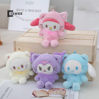 [Ciswge] Búp bê móc khóa sang trọng Sanrio Hello Kitty My Melody Kuromi Cinnamoroll Móc khóa trang trí ba lô động vật hoạt hình Mặt dây chuyền nhồi bông [MỚI]