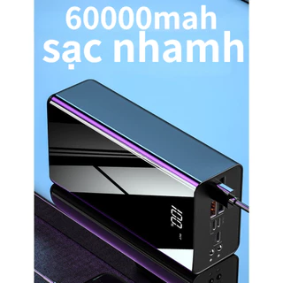 Sạc dự phòng dung lượng lớn 60000mah , trữ pin nhiều , có đèn pin , màn hình led hiện thị phần trăm pin