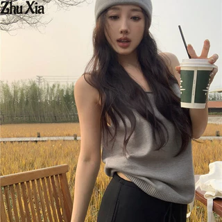 Zhu Xia Áo Vest Nữ Suspender Mùa Hè Phong Cách Mới Rời Bên Trong Và Áo Khoác Ngoài Sang Trọng Top