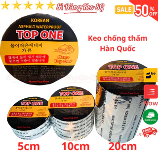 SKU730 -  Băng keo chống thấm 5cm-10cm-15cm-20cm TOP ONE HÀN QUỐC, Dài 5 mét Siêu Dính - Băng keo chống dột mái tôn