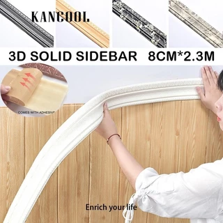 2.3m * 8cm 3D Viền Tường Đường Viền Tường Họa Tiết 3D Dán Tường Giấy Dán Tường Trang Trí Tự Dính Dải Chống Thấm Nước