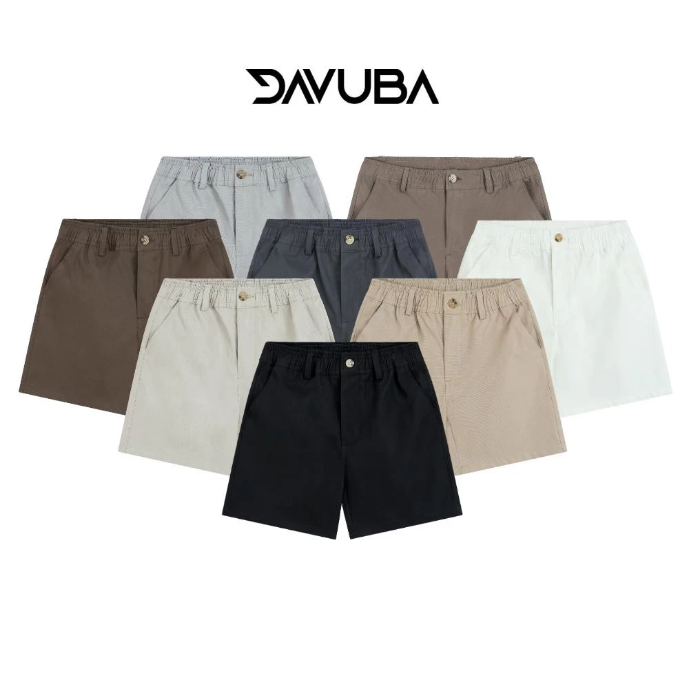 DAVUBA - [DEAL MỞ BÁN] Quần Nam Kaki Short Basic Lưng Chun Trên Gối SM131