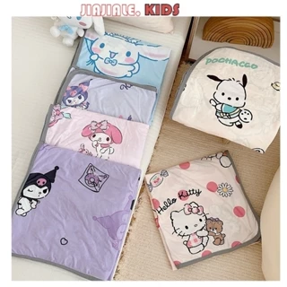 3size Sanrio Kuromi Trẻ Em Hoạt Hình Dệt Kim Cotton Bao Chăn Cho Trẻ Sơ Sinh Giai Điệu Cinnamoroll Đa Chức Năng Ngủ Giữ Chăn Điều Hòa Không Khí Chăn