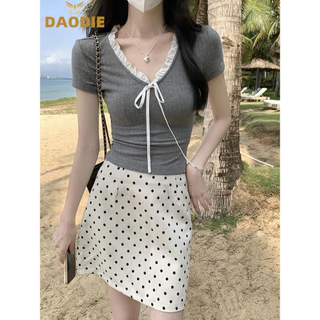 DAODIE áo phông áo thun nữ croptop baby tee Xu hướng Fashion Trendy Minimalist WCS2451EEW 21Z240524