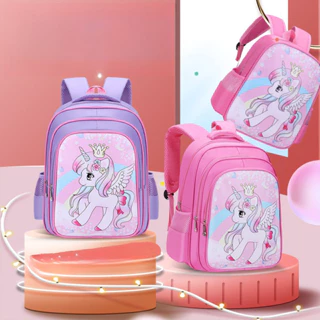 Schoolbag Học Sinh Tiểu Học Bé Gái Một Hai Ba Đến Sáu Lớp Bé Gái Trẻ Em Công Chúa Ba Lô Siêu Nhẹ Mẫu Giáo Ba Lô