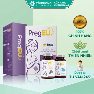 TPBVSK PregEU Hỗ trợ Bổ sung DHA, Canxi & Vi Chất Cho Bà Bầu, Phụ Nữ Mang Thai Và Cho Con Bú 60 Viên/2 Lọ