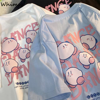 Whimsy cotton Nguyên Chất Mùa Hè Mới Hoạt Hình Nhật Bản Ngọt Ngào Và Dễ Thương Áo Thun Nữ Cổ Tròn Rời Thường Ngày Bán Buôn