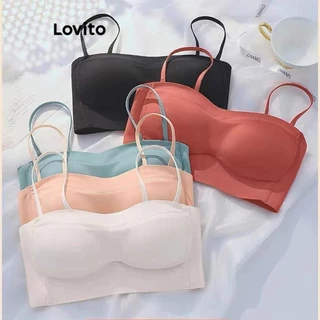 Lovito Áo Bralette có cấu trúc trơn thông thường dành cho nữ LNE53180