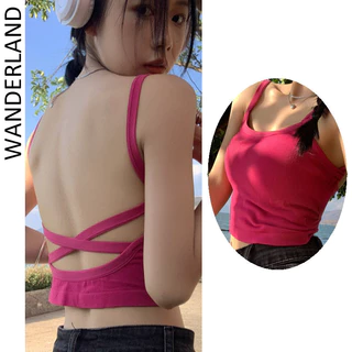 Hot Girl 's Cross-beautiful Back All-in-one Bra Pad Quấn Ngực với cốc cố định thoáng khí Tập hợp treo lưng không dây Ống Top Mặc bên trong