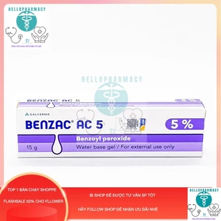 [HÀNG CTY CHÍNH HÃNG]  Benzac AC - Kem ngừa mụn sưng Benzac AC Benzoyl Peroxide 2,5% và 5% Kem BPO - Galderma 15g