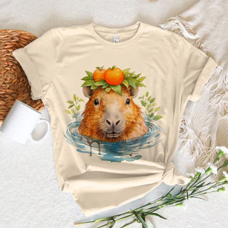 Capybara Kapibara Tee nữ truyện tranh áo thun nữ truyện tranh đồ họa quần áo