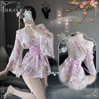 {Đặt hàng Vận chuyển nhanh} Bộ đồ ngủ gợi cảm Bộ đồ Kimono Nhật Bản Kích thước lớn Đồ lót gợi cảm Cám dỗ tán tỉnh Đồng phục giường nóng bỏng 277