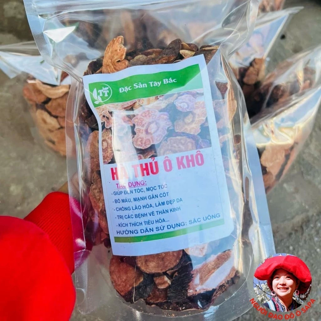 Hà thủ ô đỏ khô chế nguyên chất (1kg) từ củ hà thủ ô đỏ tươi rừng tự nhiên vùng núi cao Tây Bắc tv giúp đen tóc, bổ thận