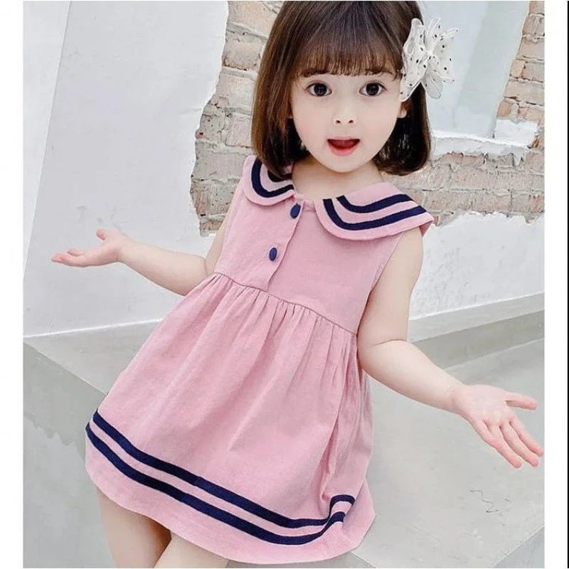 Váy Cotton mỏng mùa hè phong cách Hàn Quốc dành cho bé gái