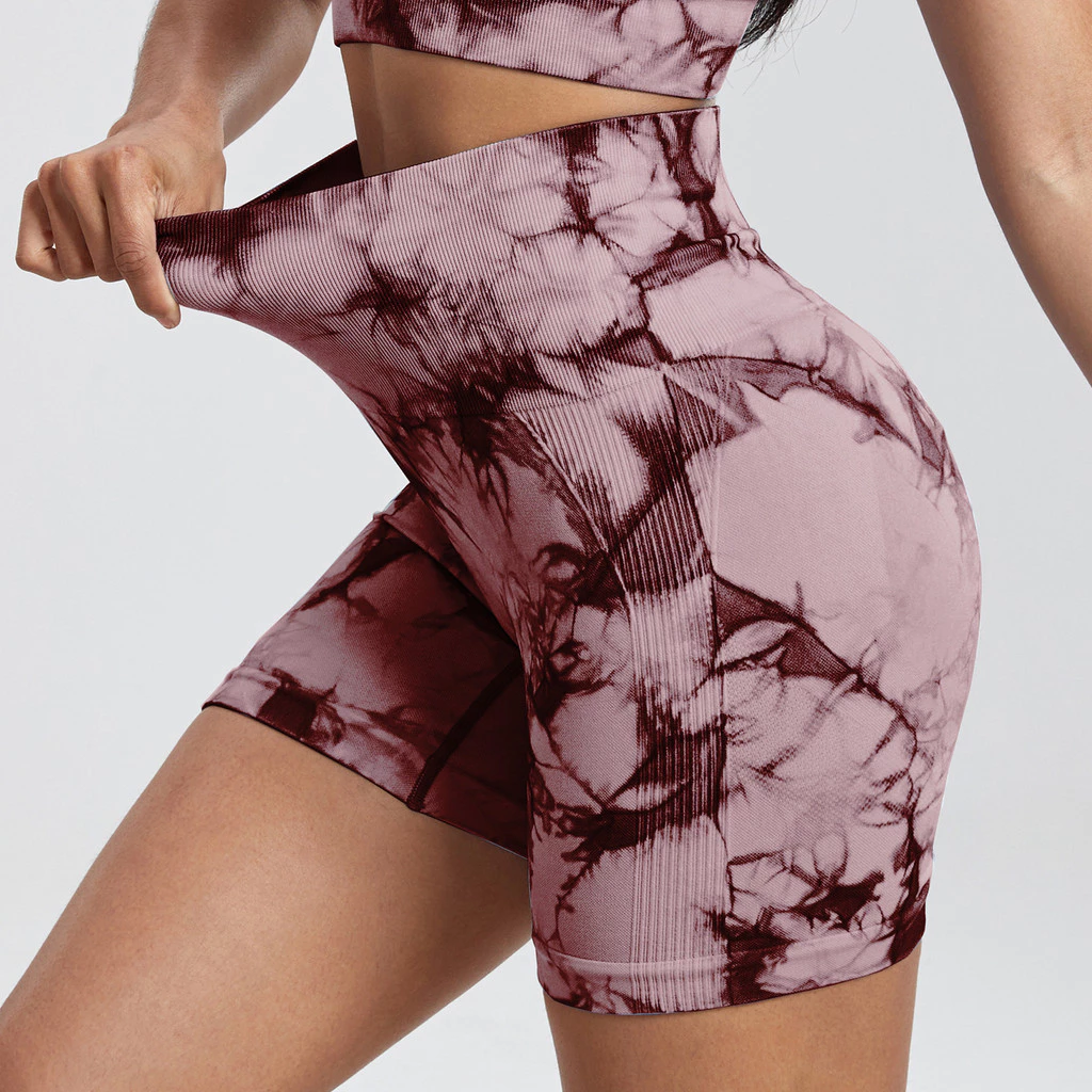 Superflower Quần short tập Yoga lưng cao liền mạch dành cho nữ có mông đào Hỗ trợ quần legging tập thể dục co giãn cao