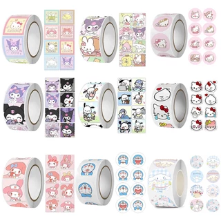 500 Cái / cuộn Sanrio Miếng Dán Kawaii Kuromi HelloKitty P Cinnamoroll Hoạt Hình Trẻ Em Phần Thưởng Dán Quà Tặng Trang Trí Đề Can Đồ Chơi