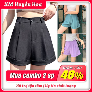 Quần đùi nữ gập gấu ống rộng tuyết mưa cực mát siêu xinh tôn dáng, quần short nữ - Huyền Hoa Shop