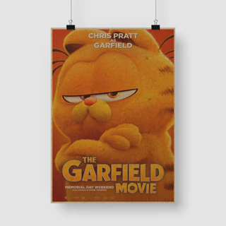 Phim hoạt hình Garfield retro giấy kraft trang trí phòng tranh phòng ngủ giấy dán tường