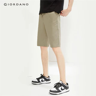 GIORDANO MEN 100% Cotton exposed seam elastic waist shorts 01104313