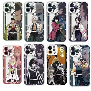 Ốp Điện Thoại Anime Demon Slayer Hashira Kisatsutai Cho Xiaomi Redmi Note 12 4G 12C 10C 9T A1 A2 9 Note 10 11 12 Pro 10S 11S 12S Ốp Lưng Silicon Mềm Trong Suốt Mắt Thiên Thần TPU Vuông